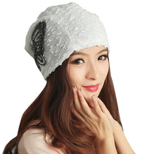 Women's hat Lace Butterfly Beanie Lady Skullies Turban Cap  J4U66