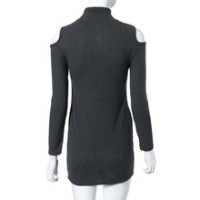 Sexy Club Dress Women Off Shoulder Long Sleeve Slim Knitwear Sweater Dress Knit Plus Size Dress J4U66