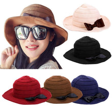 Women Girls Knitting Wool Pots Bowler Hat Bowknot Cap Fast Shipping J4U66