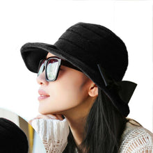 Women Girls Knitting Wool Pots Bowler Hat Bowknot Cap Fast Shipping J4U66