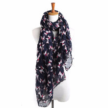 Women Ladies Puppy Print Long Scarf Warm Wrap Shawl  J4U66
