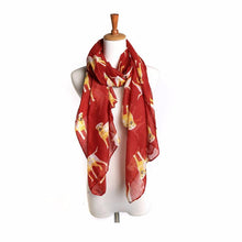 Women Ladies Yellow Dog Print Long Scarf Warm Wrap Shawl  J4U66