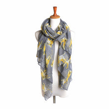 Women Ladies Yellow Dog Print Long Scarf Warm Wrap Shawl  J4U66