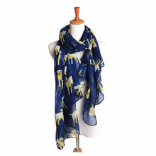 Women Ladies Yellow Dog Print Long Scarf Warm Wrap Shawl  J4U66