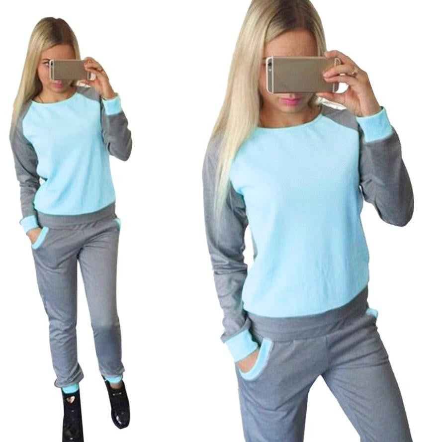 Women Tracksuit Sweatshirt Coat+Pant Trouser Casual Suit Women Clothing Hoodies Set  J4U66