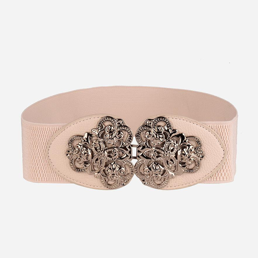 Women Fashion Lady Bohemian Style Retro Stretch Wide Elastic Belt Dress Adornment For Women  J4U66