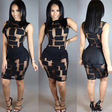 Women Lady Dress Sexy Women sleeveless Bandage Bodycon Mesh Club Party Cocktail Mini Dresses Vestidos J4U66