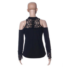 Women Sexy Strapless Shirt Long Sleeve Slim Lace Splice Tops Blouse  J4U66