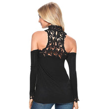 Women Sexy Strapless Shirt Long Sleeve Slim Lace Splice Tops Blouse  J4U66