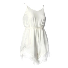 Women Strap Sleeveless Chiffon Lace V-neck Jumpsuit&Rompers Black White  J4U66