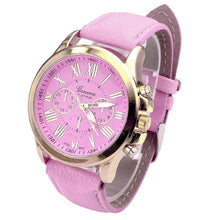 Women's Fashion Geneva Roman Numerals Faux Leather Analog Quartz quartz-watch Wrist Watch relogio masculino J4U66