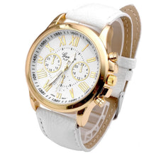 Women's Fashion Geneva Roman Numerals Faux Leather Analog Quartz quartz-watch Wrist Watch relogio masculino J4U66