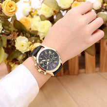 Women's Fashion Geneva Roman Numerals Faux Leather Analog Quartz quartz-watch Wrist Watch relogio masculino J4U66