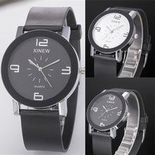 XIMen's Casual Quartz Dial Hour Digital Clock Leather Quartz Wrist Watch Round Case Unique Couple Gift Clock J4U66