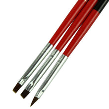 3pc nail art decorations Red Soft brush set tools professional painting pen for false nail tips UV nail gel polish J4U66