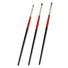 3pc nail art decorations Red Soft brush set tools professional painting pen for false nail tips UV nail gel polish J4U66