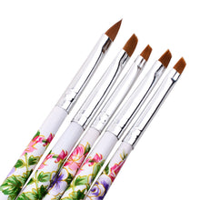 5pc UV Gel Acrylic Nail Art Brush Painting Drawing Brushes Pen Set Nail Design Manicure Tool Pusher Tool Colorful J4U66
