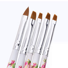5pc UV Gel Acrylic Nail Art Brush Painting Drawing Brushes Pen Set Nail Design Manicure Tool Pusher Tool Colorful J4U66