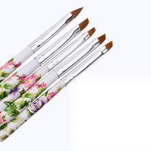 5pc UV Gel Acrylic Nail Art Brush Painting Drawing Brushes Pen Set Nail Design Manicure Tool Pusher Tool Colorful J4U66
