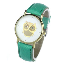 6 COLORS Women's Fashion Women Girl Gold Owl Pattern WristWatch Leather Quartz Watch Wrist Watches relojes mujer J4U66