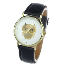 6 COLORS Women's Fashion Women Girl Gold Owl Pattern WristWatch Leather Quartz Watch Wrist Watches relojes mujer J4U66
