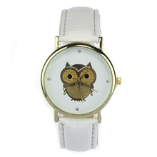 6 COLORS Women's Fashion Women Girl Gold Owl Pattern WristWatch Leather Quartz Watch Wrist Watches relojes mujer J4U66