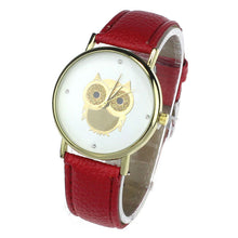 6 COLORS Women's Fashion Women Girl Gold Owl Pattern WristWatch Leather Quartz Watch Wrist Watches relojes mujer J4U66