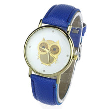 6 COLORS Women's Fashion Women Girl Gold Owl Pattern WristWatch Leather Quartz Watch Wrist Watches relojes mujer J4U66