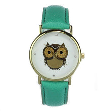6 COLORS Women's Fashion Women Girl Gold Owl Pattern WristWatch Leather Quartz Watch Wrist Watches relojes mujer J4U66