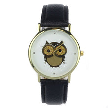 6 COLORS Women's Fashion Women Girl Gold Owl Pattern WristWatch Leather Quartz Watch Wrist Watches relojes mujer J4U66