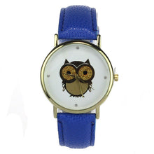 6 COLORS Women's Fashion Women Girl Gold Owl Pattern WristWatch Leather Quartz Watch Wrist Watches relojes mujer J4U66