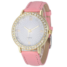 8 Colors Geneva Fashion Diamond Analog Leather Quartz Wrist Watch Women Montre femme J4U66