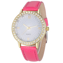 8 Colors Geneva Fashion Diamond Analog Leather Quartz Wrist Watch Women Montre femme J4U66