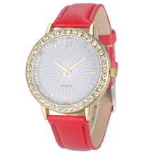 8 Colors Geneva Fashion Diamond Analog Leather Quartz Wrist Watch Women Montre femme J4U66