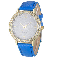 8 Colors Geneva Fashion Diamond Analog Leather Quartz Wrist Watch Women Montre femme J4U66