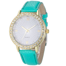 8 Colors Geneva Fashion Diamond Analog Leather Quartz Wrist Watch Women Montre femme J4U66