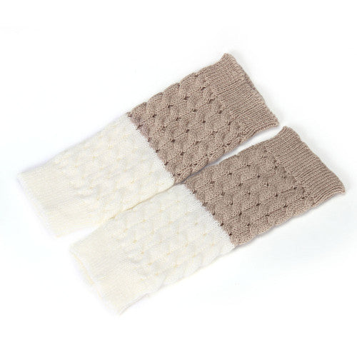 Amazing Patchwork Color Knitted Leg Warmers for Women Boot Socks Cover for Girl Women J4U66