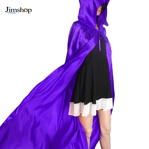 Black/Red/Purple Halloween Hooded Cloak Coat Wicca Robe Medieval Cape Wedding Cloak Cosplay Coat Shawl J4U66