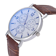 Blu-Ray Business Quartz Watches Men Luxury Crocodile Faux Leather Analog Manly Charm Wristwatches J4U66
