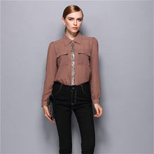 Blusas Femininas Sexy Women Sheer Shirts Dress Long Sleeve Pocket Casual Blouse Tops Plus Size S-XL For Women J4U66