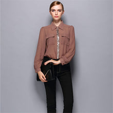 Blusas Femininas Sexy Women Sheer Shirts Dress Long Sleeve Pocket Casual Blouse Tops Plus Size S-XL For Women J4U66