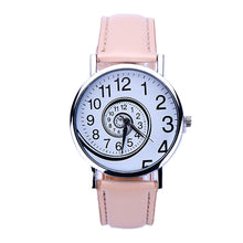 Casual Swirl Pattern Leather Woman Quartz Wrist Watch 5 Colors Relogio Feminino &  J4U66