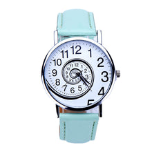 Casual Swirl Pattern Leather Woman Quartz Wrist Watch 5 Colors Relogio Feminino &  J4U66