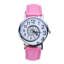 Casual Swirl Pattern Leather Woman Quartz Wrist Watch 5 Colors Relogio Feminino &  J4U66