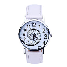 Casual Swirl Pattern Leather Woman Quartz Wrist Watch 5 Colors Relogio Feminino &  J4U66