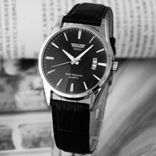 Classic Fashion Luxury Black Leather Strap Calendar Quartz Mens Date Wrist Watch Fast Shipping J4U66