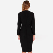 Clothes Sexy Women Long Sleeve Deep V Neck Slim Dress Party Clubwear J4U66