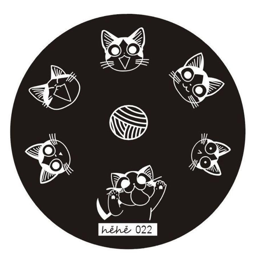 Cut Cat Design 5.5cm Nail Art Image Stamp Stamping Plates Manicure Template Hehe Series 022 J4U66