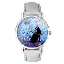 Cute Cat Pattern Watch Women Girl Dress Leather Band Analog Quartz WristWatch Vogue relogio feminino J4U66