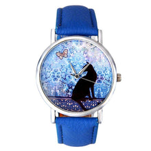 Cute Cat Pattern Watch Women Girl Dress Leather Band Analog Quartz WristWatch Vogue relogio feminino J4U66
